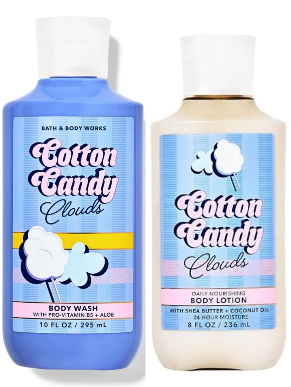 Bath & Body Works Cotton Candy Clouds Body Wash & Body Lotion Set NEW RARE